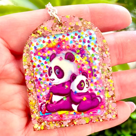 Lisa Frank Panda Acrylic Necklace - Picture 1 of 5
